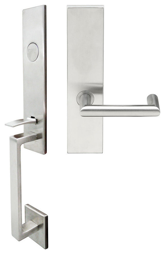 Stuttgart Lever, Mortise Dummy Handleset, Left Hand, Satin Stainless Steel