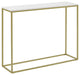 Lowell 42"  Entry Table - Faux White Marble/Gold
