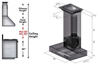 ZLINE 30" Professional Wall Mount Range Hood, Stainless Steel