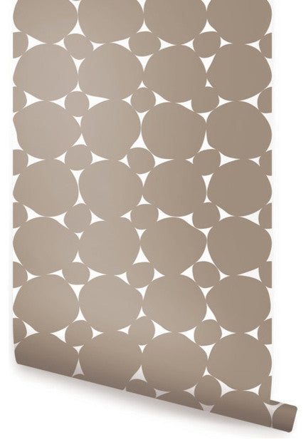 Dot Peel and Stick Vinyl Wallpaper, Warm Gray, 24"w X 108"h