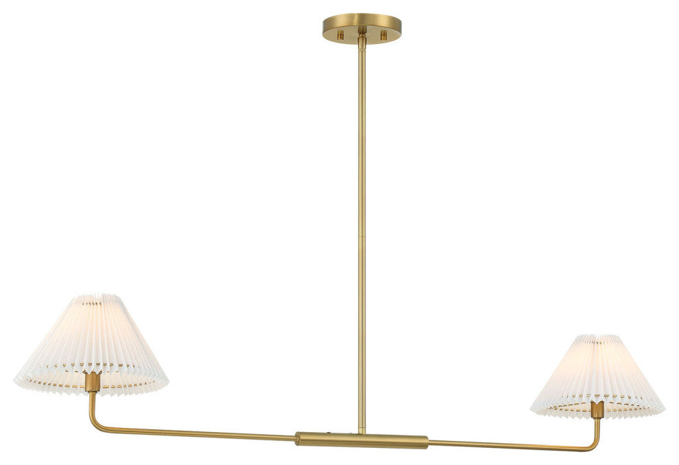 Meridian Chandelier, Natural Brass, 2 Light