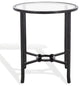 Safavieh Couture Tauri Metal Round Accent Table, Black/Clear