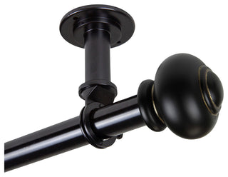 Dani Ceiling 1" Curtain Rod/Room Divider, Black, 48-84"