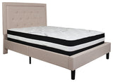 Roxbury Full Size Tufted Upholstered Platform Bed With Pocket Spring Mattress