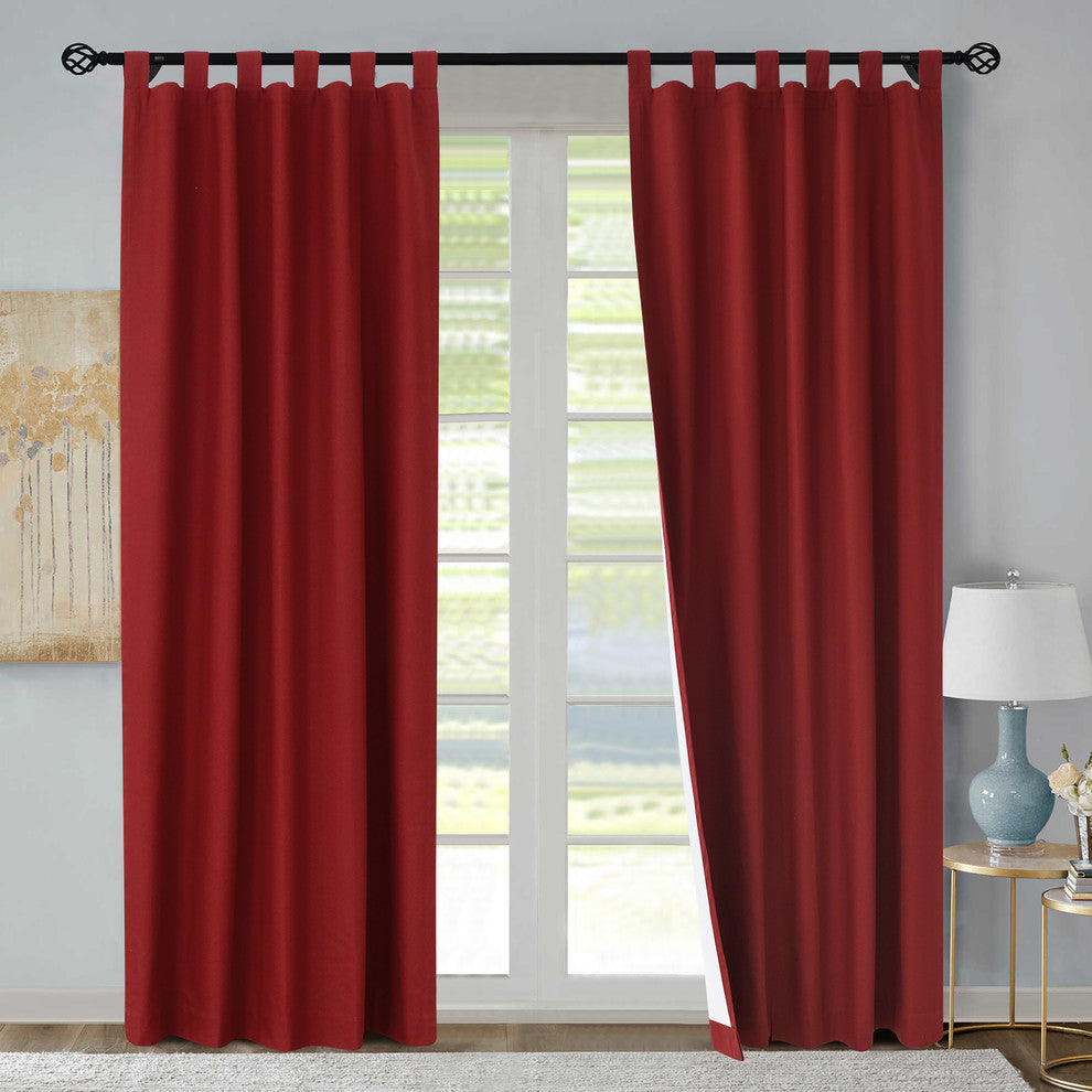 Weathermate Tab Top Panel Pair 40 x 84 in Burgundy