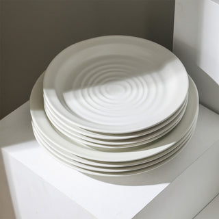 Stone Lain Orbit Stoneware 12-Piece Dinnerware Set, White