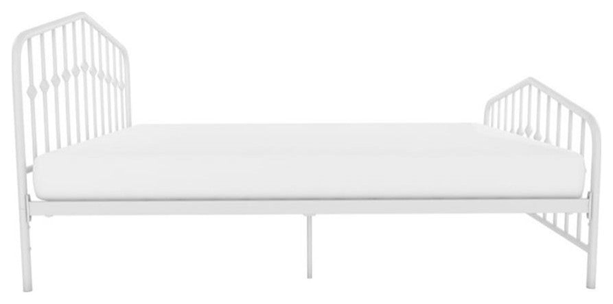 Novogratz Bushwick Queen Adjustable Metal Bed in White