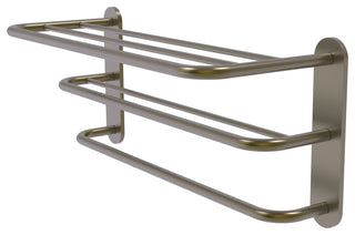 Three Tier Hotel Style Towel Shelf with Drying Rack, Antique Brass