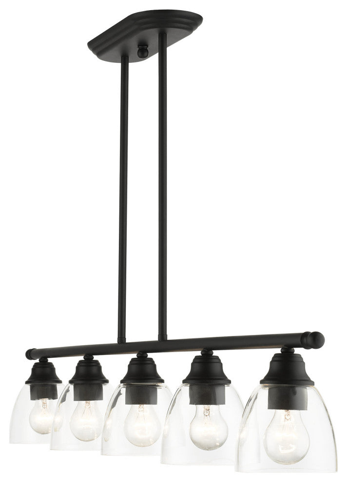Black Transitional, Colonial, Linear Chandelier