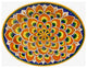 Deruta Ceramiche Sberna Penna di Pavone 16.5X13" Oval Platter, Orange