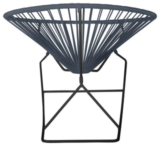 Innit Indoor/Outdoor Handmade Rocker, Gray Weave, Black Frame