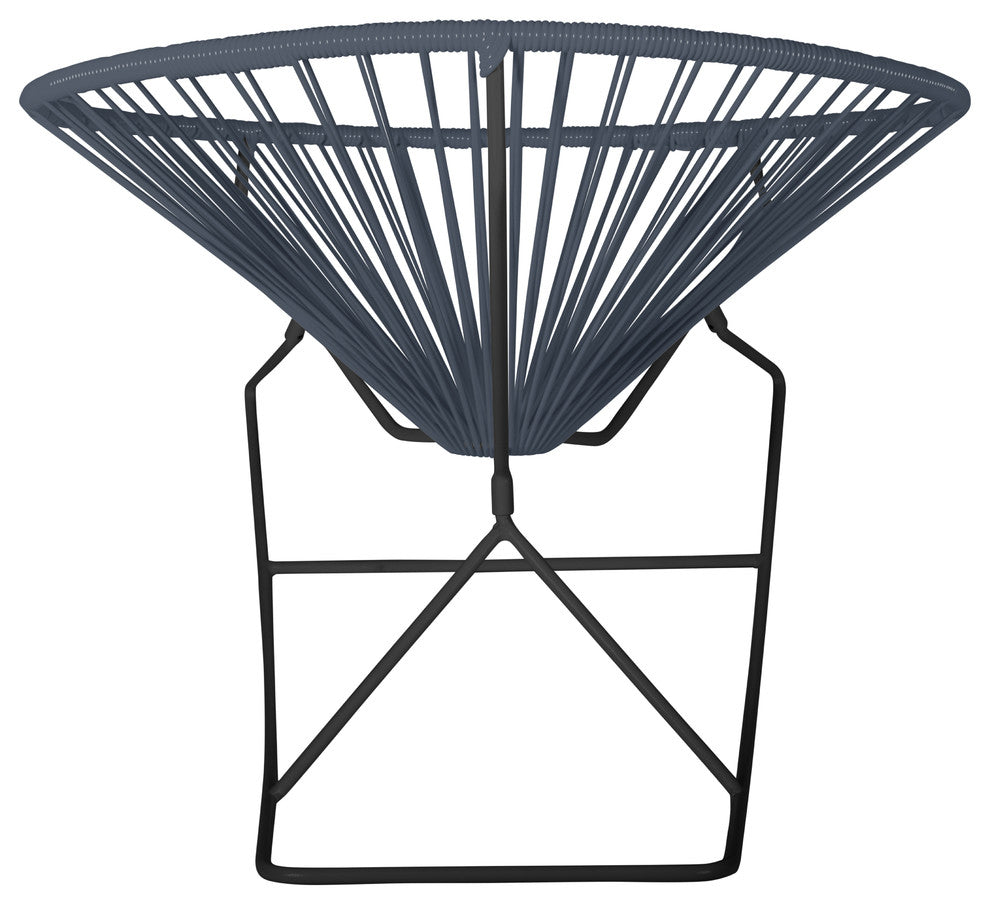Innit Indoor/Outdoor Handmade Rocker, Gray Weave, Black Frame