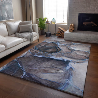 Premium Machine Washable Mayfield AMF525 Navy 8' x 10' Rug