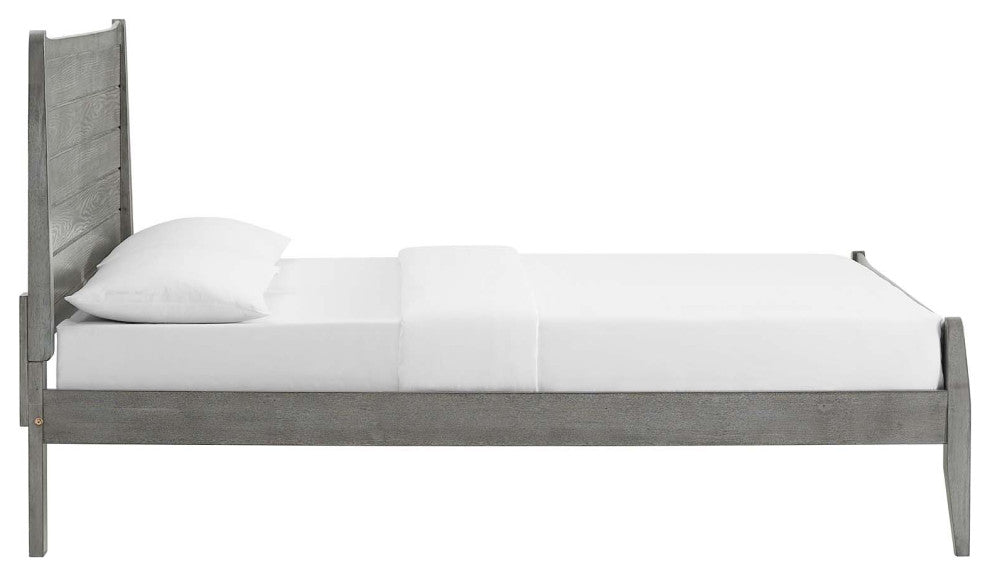 Georgia King Wood Platform Bed Gray