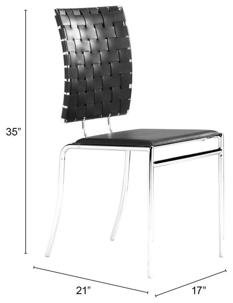 Criss Cross Dining Chair, Set of 4 Black
