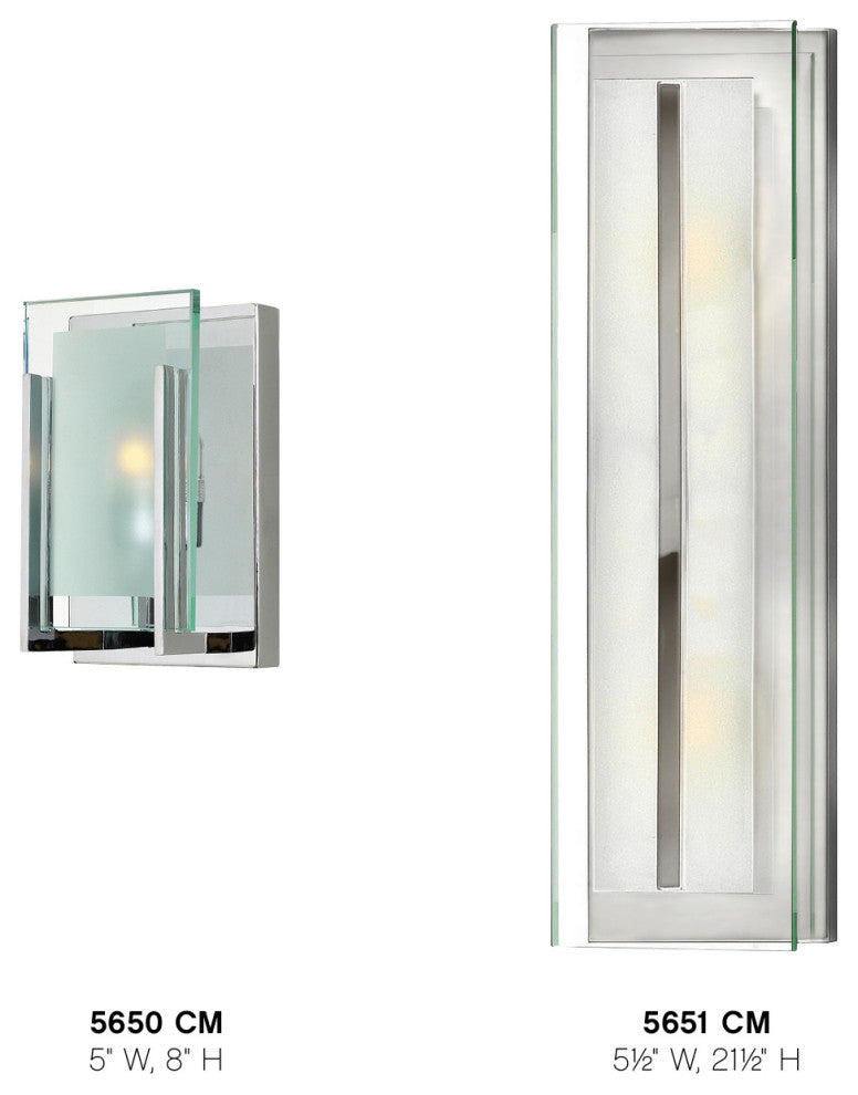 Hinkley Latitude Small Single Light Vanity, Chrome