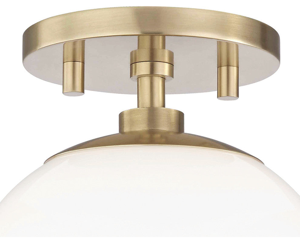 Stella Semi-Flush Mount, Finish: Aged Brass