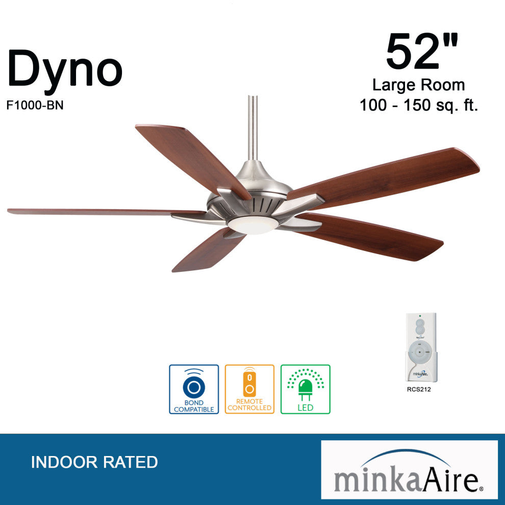 MinkaAire White Dyno 52" 5-Blade Indoor LED Ceiling Fan w/ Remote