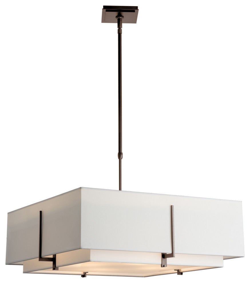 Exos Square Large Double Shade Pendant, Natural Anna Inner, Natural Anna Outer