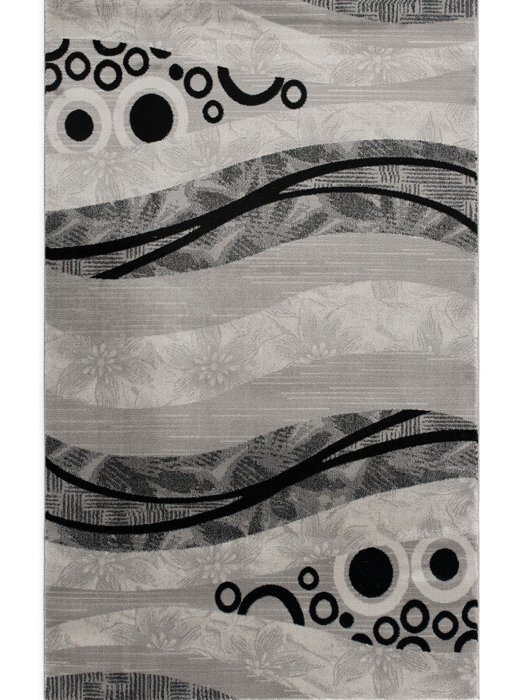Rug Branch Modern Geometric Grey Black Indoor Area Rug - 6''x9''