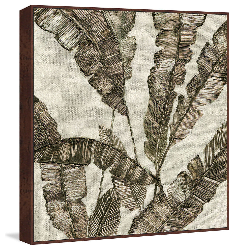 "Sephia II" Floater Framed Painting Print on Canvas, 24"x24"