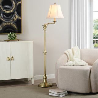 Swing Arm Floor Lamp Menlo Bronze, Antique Brass