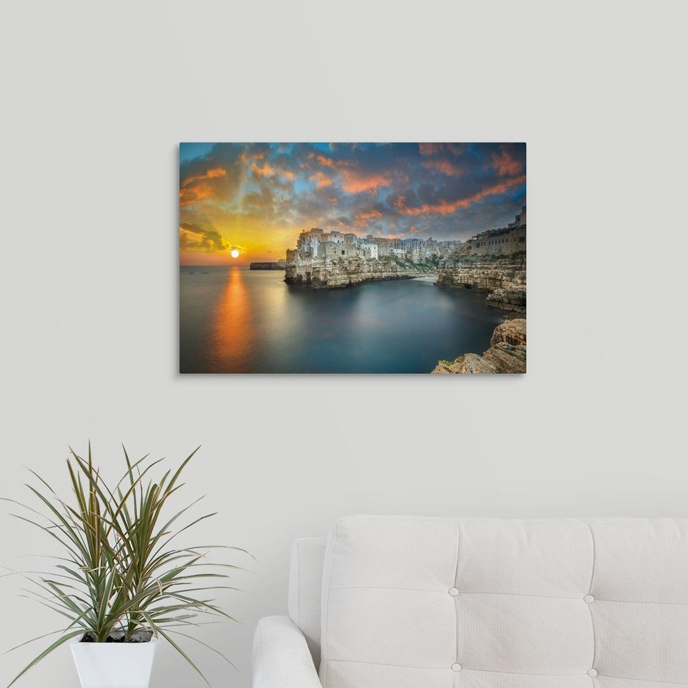"Polignano a mare" Wrapped Canvas Art Print, 24"x16"x1.5"