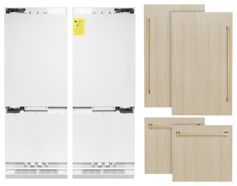 ZLINE 48" Built-in Refrigerator With a Champagne Bronze Handle, RBIVZ-60-CB