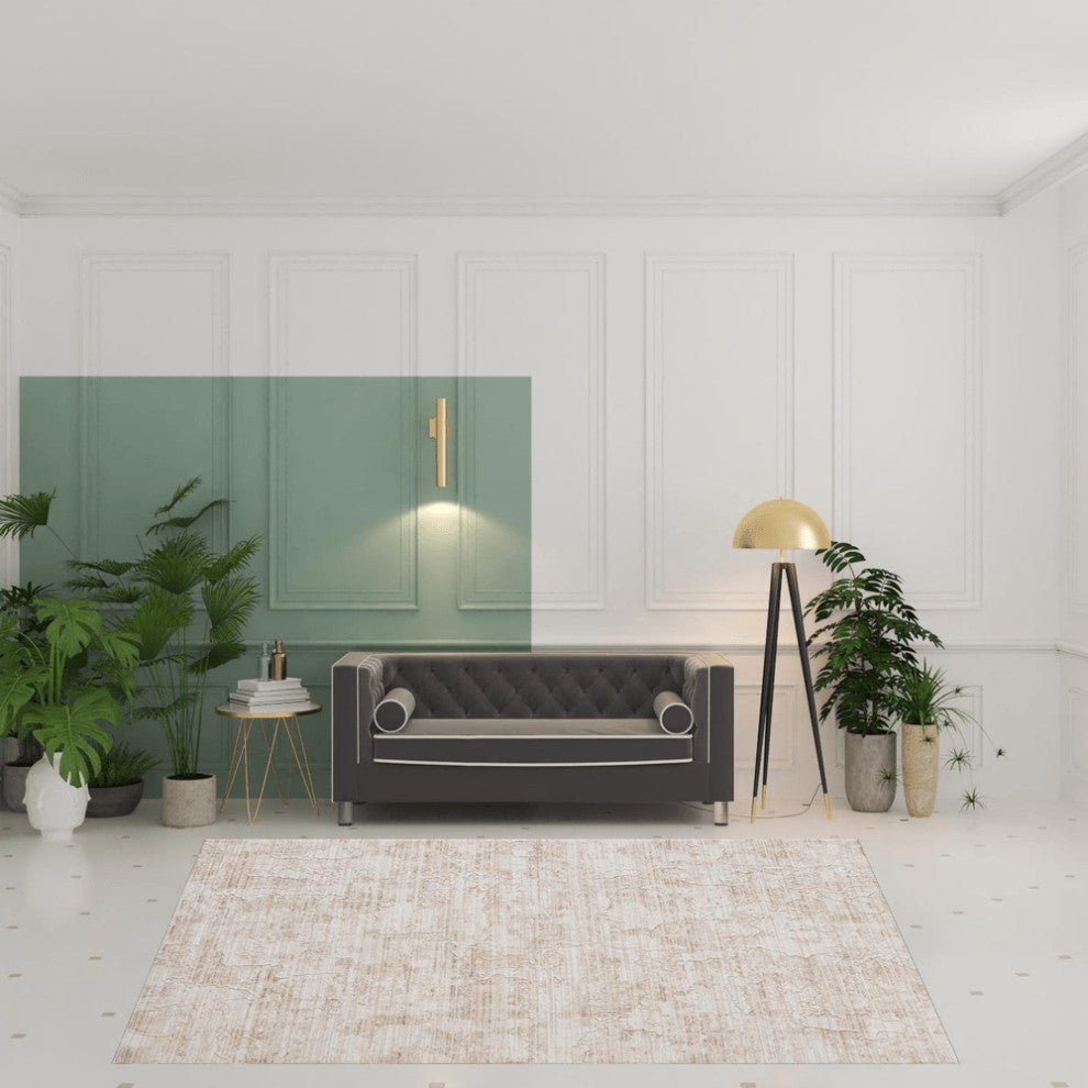 8' X 10' Beige Abstract Area Rug