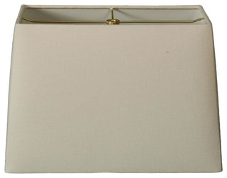 Rectangle Hard Back Lamp Shade, Linen Eggshell