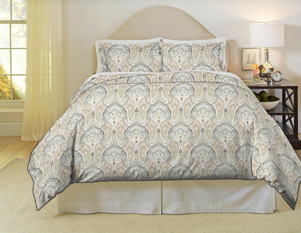 Pointehaven 200TC Printed Percale Duvet Set