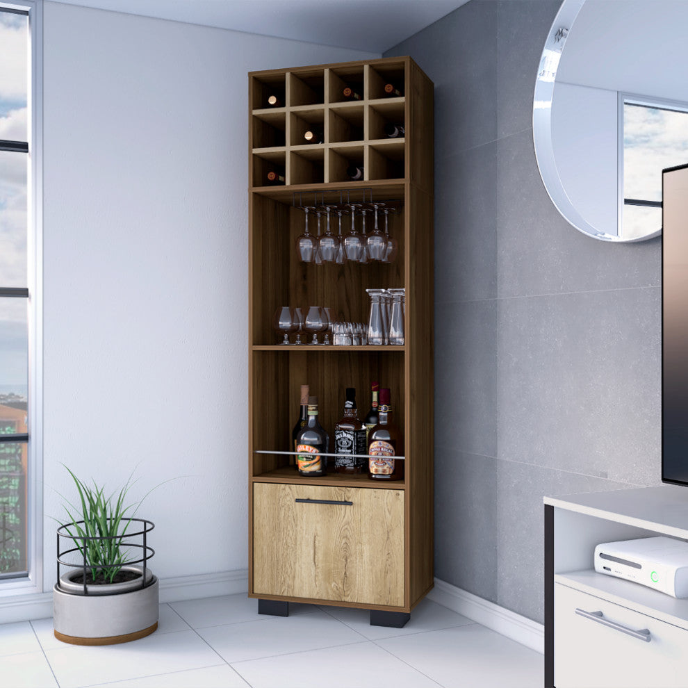 Corner Bar Cabinet Cataluï¿½a, Living Room, Mahogany / Aged Oak