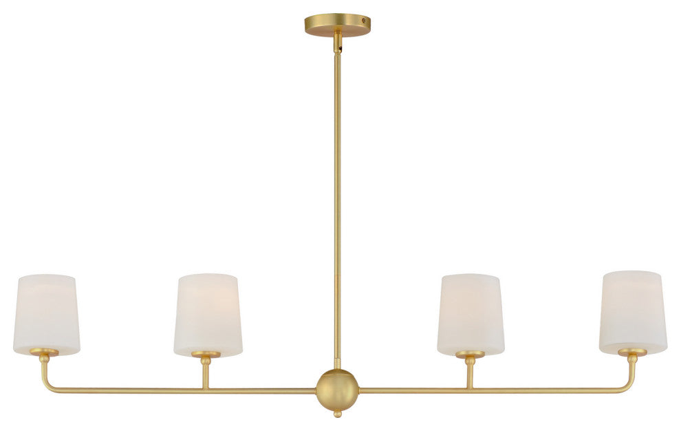 Maxim Bristol Four Light Linear Chandelier, Satin Brass