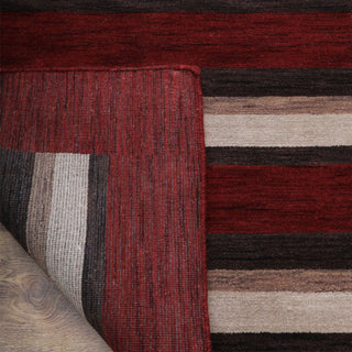 HAND KNOTTED LOOM WOOL ECO - FRIENDLY AREA RUGS - Red Brown,Contemporary