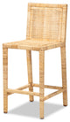 Sofia Modern and Contemporary Natural Finished Wood and Rattan Counter Stool