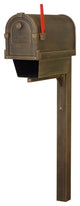 Savannah Mailbox With Newspaper Tube and Wellington Post, Copper