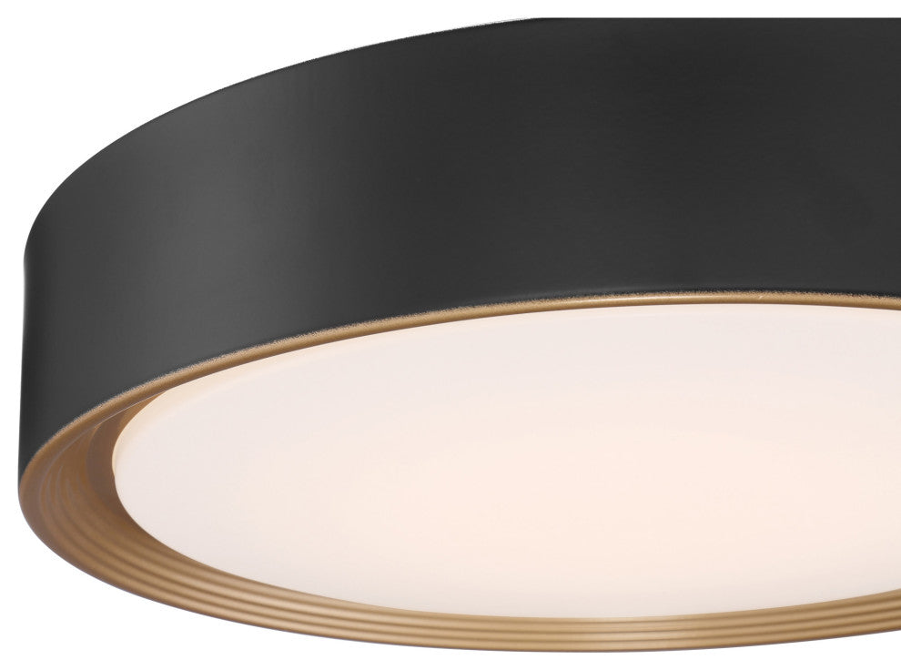 Access Lighting 49970LEDD-ACR Malaga 16"W LED Flush Mount Drum - Matte Black