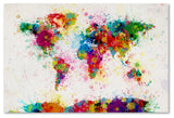 'Paint Splashes World Map' Canvas Art by Michael Tompsett