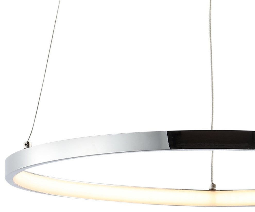 JONATHAN Y Lighting JYL7202 Bradley 16"W LED Suspension Pendant - Chrome