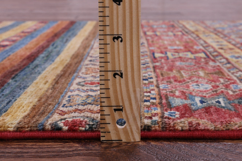2' 7" X 10' 2" Handmade Khorjin Super Kazak Wool Runner Rug Q11108