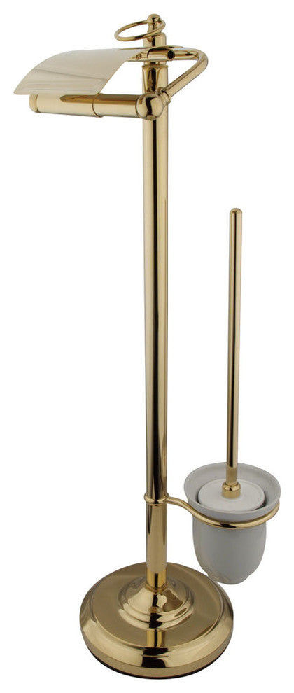 Vintage Pedestal Toilet Paper and Brush Holder