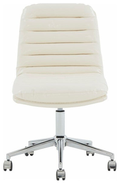 Safavieh Couture Decolin Swivel Desk Chair White / Silver