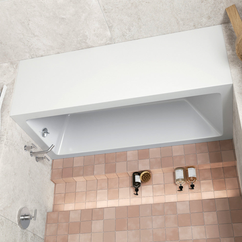 GA-306-14-CH 66"x32" Acrylic Alcove Bathtub, Polished Chrome Drain