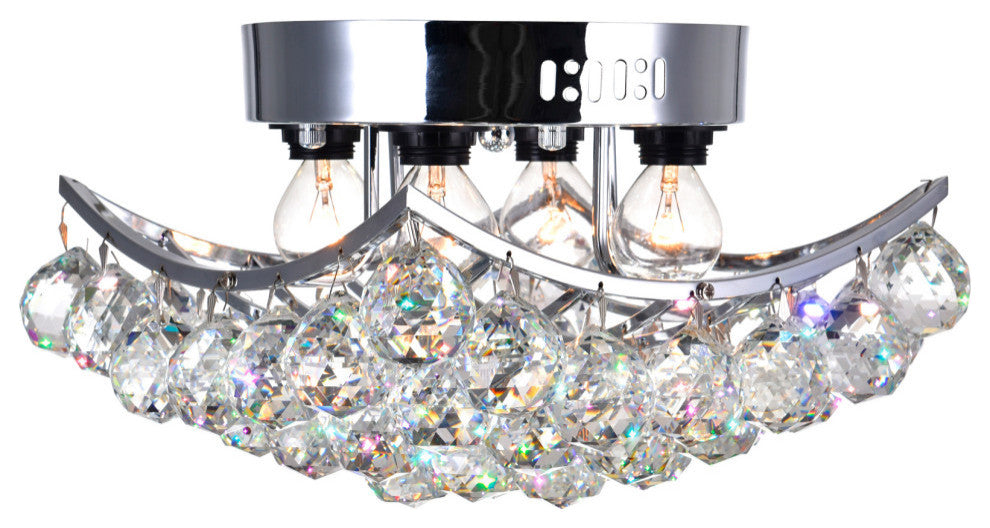 Queen 4 Light Flush Mount With Chrome Finish