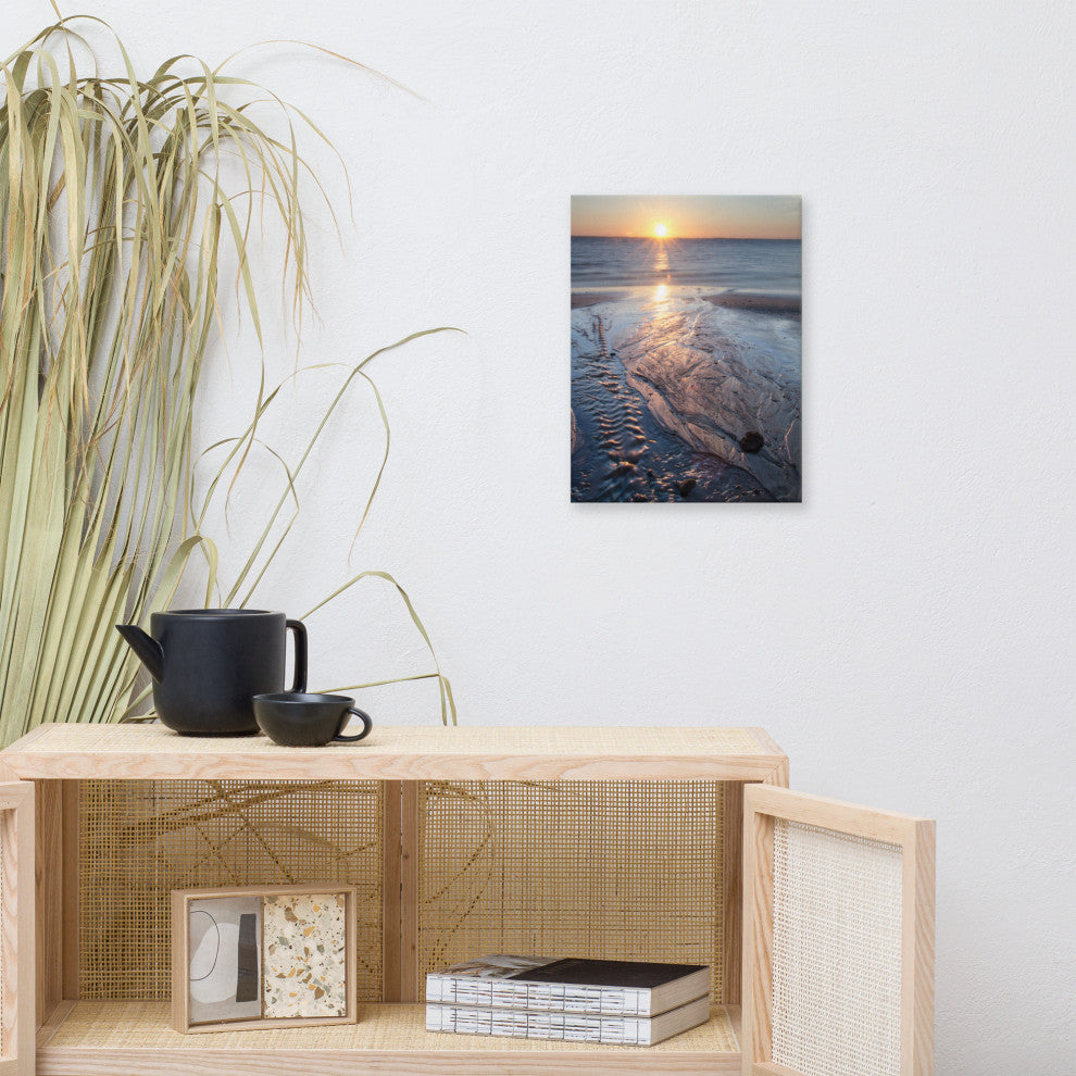 Low Tide Ravine Coastal Landscape Photo Canvas Wall Art Print, 12" X 16"