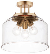 Maxim 12271CD Acadia 3 Light 13"W Semi-Flush Drum Ceiling Fixture - Heritage