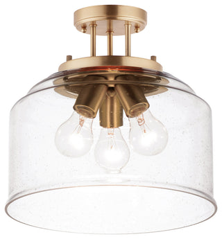 Maxim 12271CD Acadia 3 Light 13"W Semi-Flush Drum Ceiling Fixture - Heritage