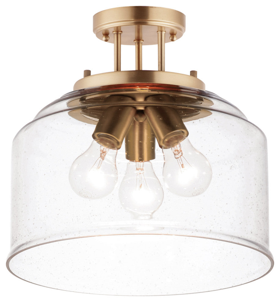 Maxim 12271CD Acadia 3 Light 13"W Semi-Flush Drum Ceiling Fixture - Heritage