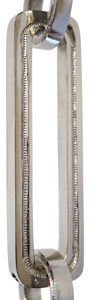 Brass Rectangle Chandelier Chain, Various Finishes, Polished Nickel, H80