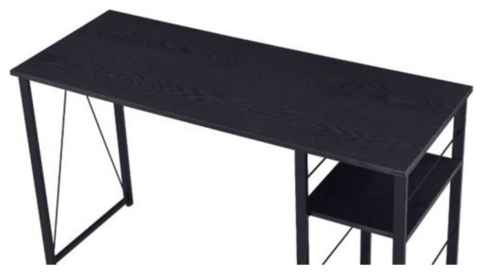 2 Tier Shelf Writing Desk, Black Finish